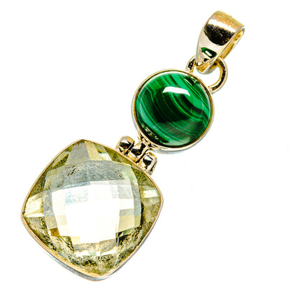 Green Amethyst, Malachite Pendants handcrafted by Ana Silver Co - PD757699