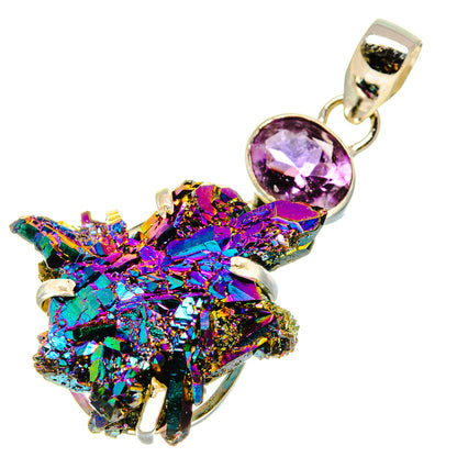 Titanium Sunshine Druzy, Amethyst Pendants handcrafted by Ana Silver Co - PD757701