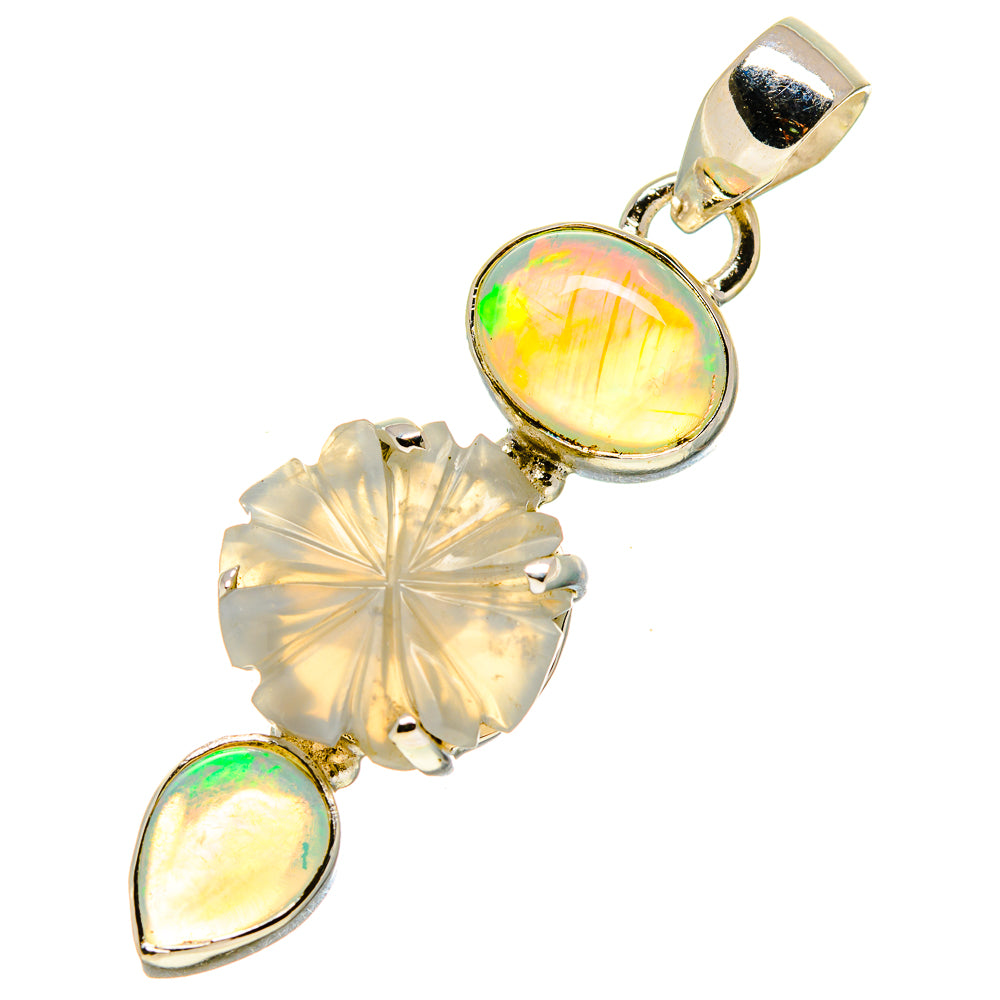 Moonstone, Ethiopian Opal Pendants handcrafted by Ana Silver Co - PD757702