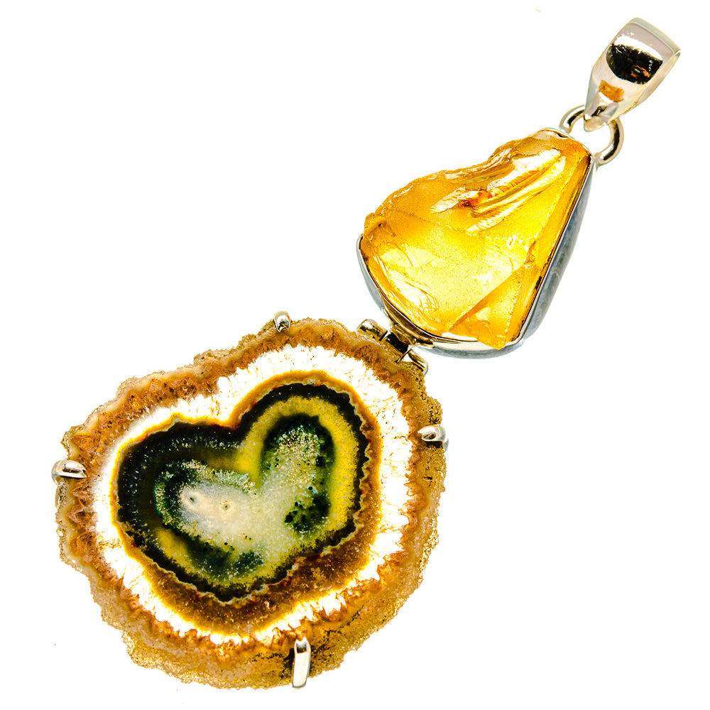 Solar Quartz, Citrine Pendants handcrafted by Ana Silver Co - PD757704