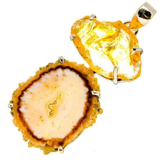Solar Quartz, Citrine Pendants handcrafted by Ana Silver Co - PD757715
