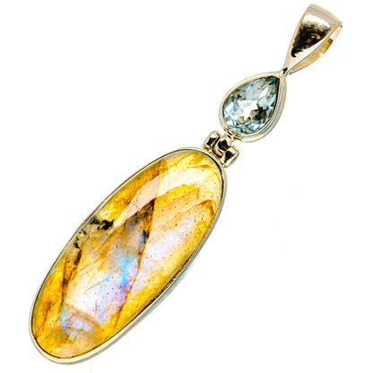 Labradorite, Blue Topaz Pendants handcrafted by Ana Silver Co - PD757718