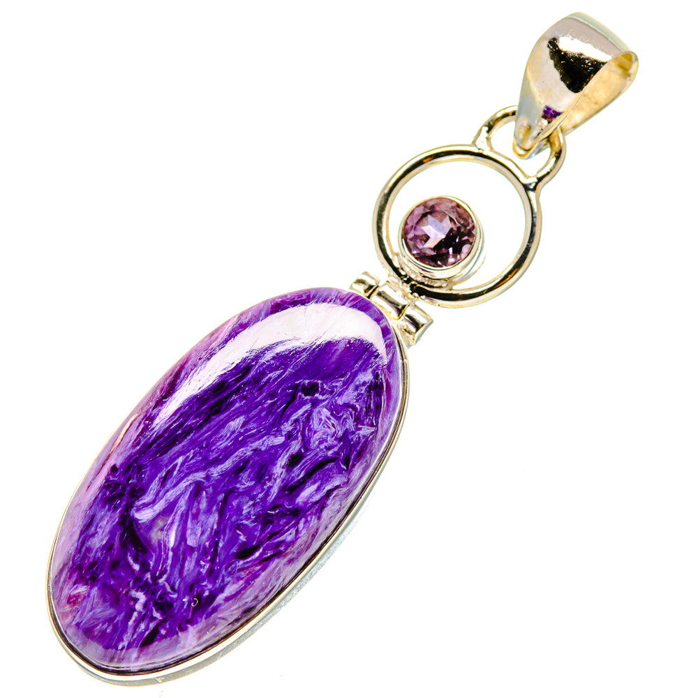 Charoite, Amethyst Pendants handcrafted by Ana Silver Co - PD757719