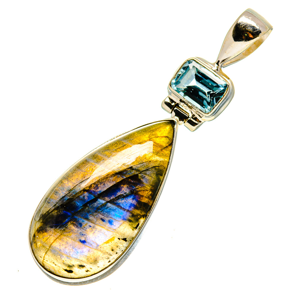 Labradorite, Blue Topaz Pendants handcrafted by Ana Silver Co - PD757724