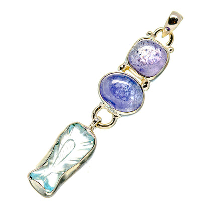 Aquamarine, Tanzanite Pendants handcrafted by Ana Silver Co - PD757725