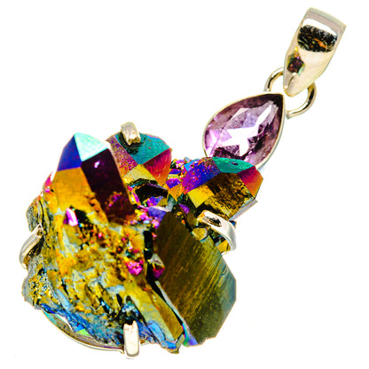 Titanium Sunshine Druzy, Amethyst Pendants handcrafted by Ana Silver Co - PD757740