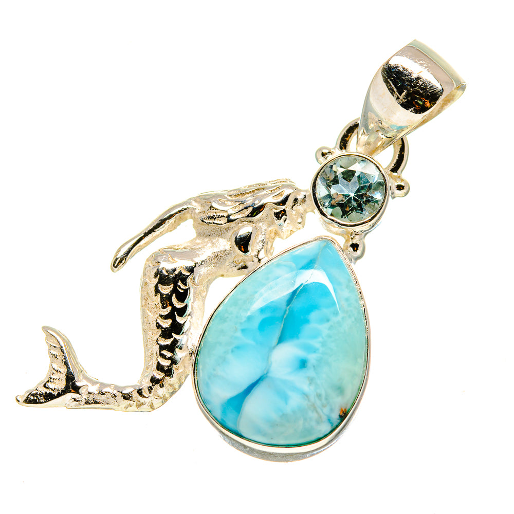 Larimar, Blue Topaz Pendants handcrafted by Ana Silver Co - PD757744