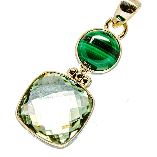 Green Amethyst, Malachite Pendants handcrafted by Ana Silver Co - PD757751