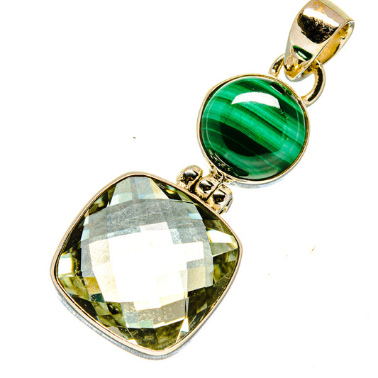 Green Amethyst, Malachite Pendants handcrafted by Ana Silver Co - PD757752