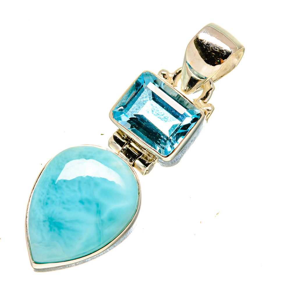 Larimar, Blue Topaz Pendants handcrafted by Ana Silver Co - PD757759