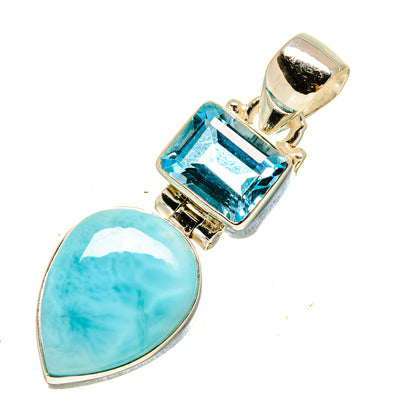 Larimar, Blue Topaz Pendants handcrafted by Ana Silver Co - PD757759