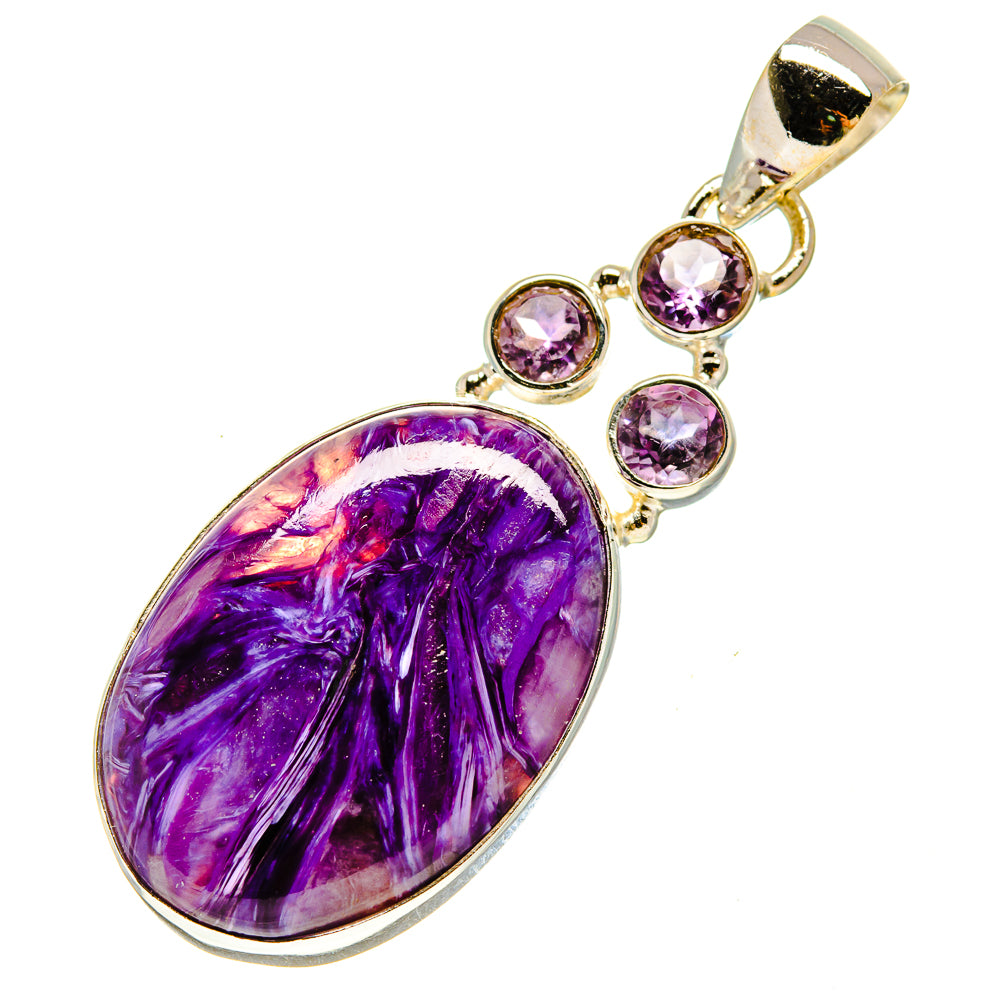 Charoite, Amethyst Pendants handcrafted by Ana Silver Co - PD757768