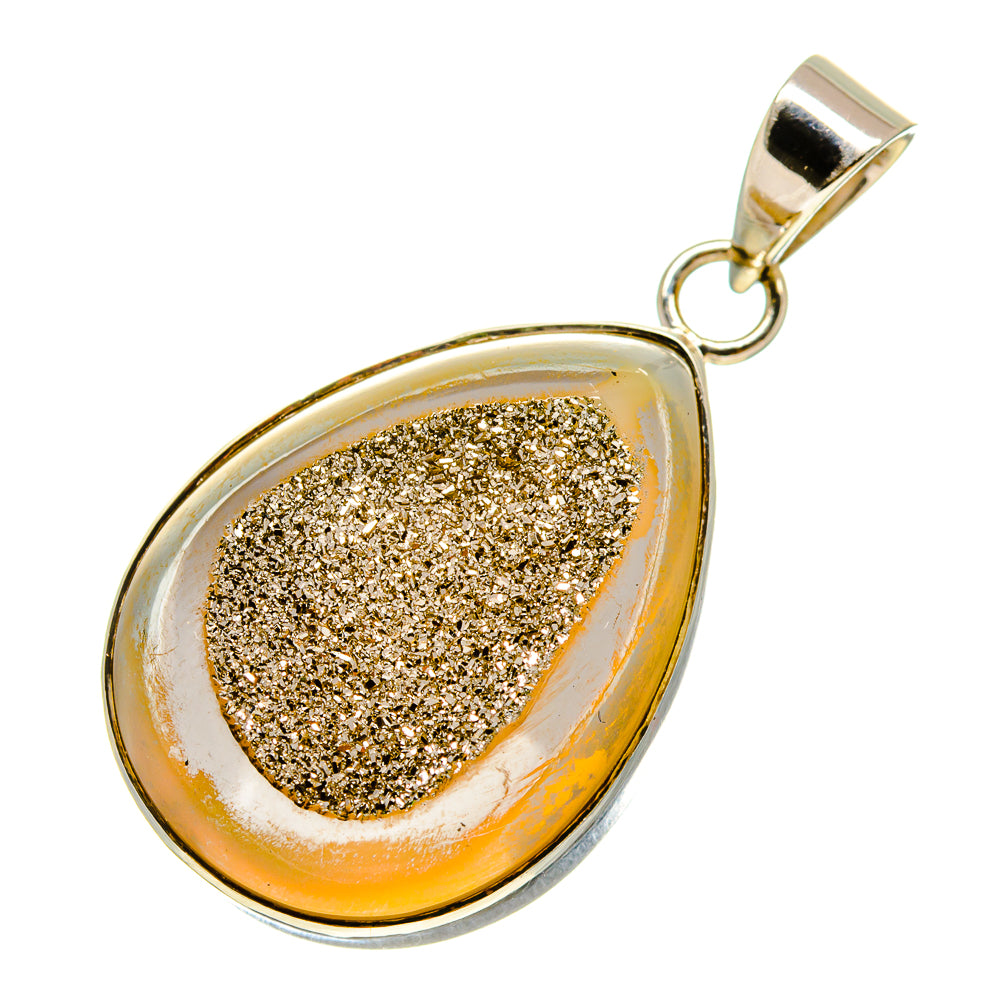 Pyrite Druzy Pendants handcrafted by Ana Silver Co - PD757773