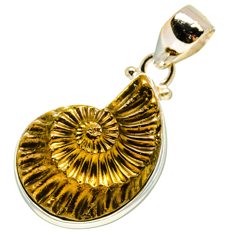 Pyrite Fossil Pendants handcrafted by Ana Silver Co - PD757788