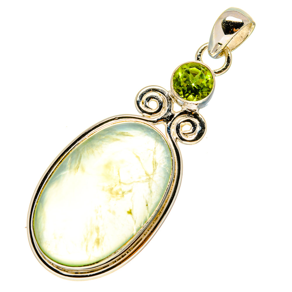 Prehnite, Peridot Pendants handcrafted by Ana Silver Co - PD757800