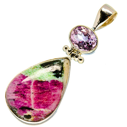 Ruby Zoisite, Amethyst Pendants handcrafted by Ana Silver Co - PD757816