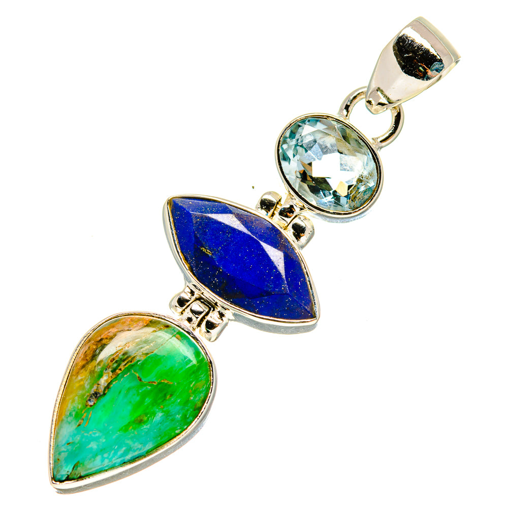 Peruvian Opal, Lapis Lazuli, Blue Topaz Pendants handcrafted by Ana Silver Co - PD757824