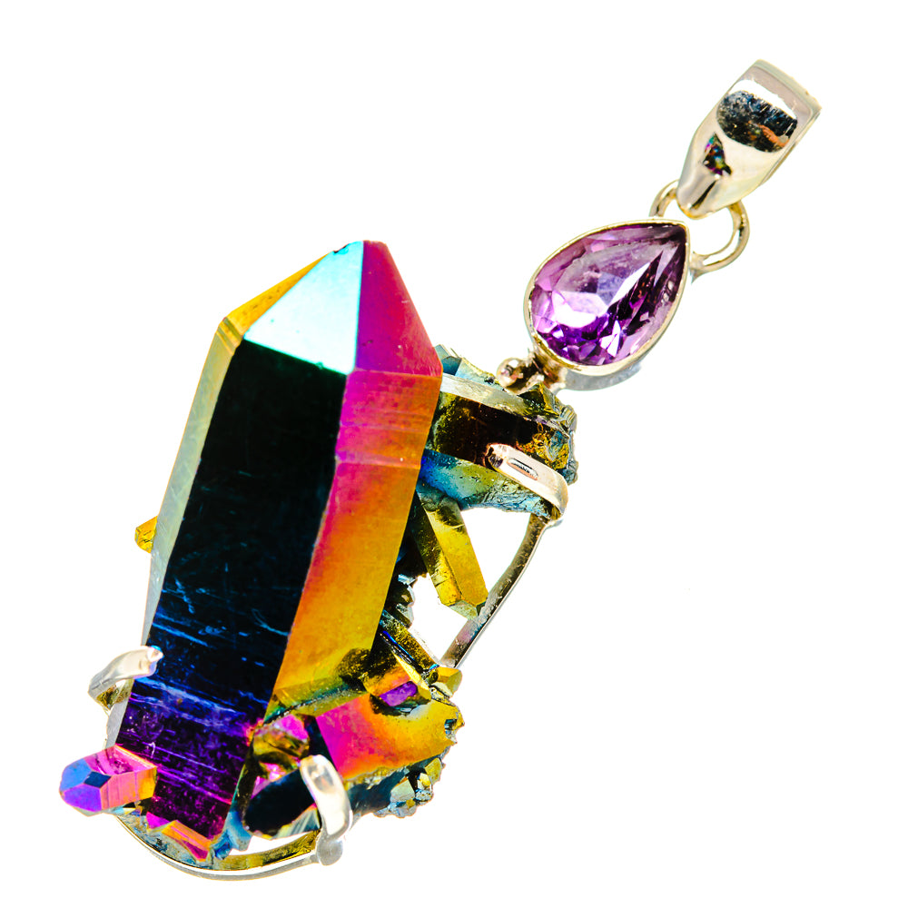 Titanium Sunshine Druzy Pendants handcrafted by Ana Silver Co - PD757860