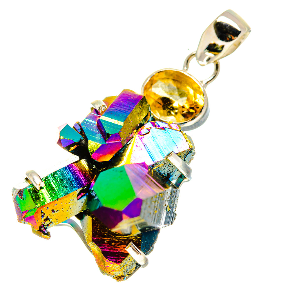 Titanium Sunshine Druzy Pendants handcrafted by Ana Silver Co - PD757876