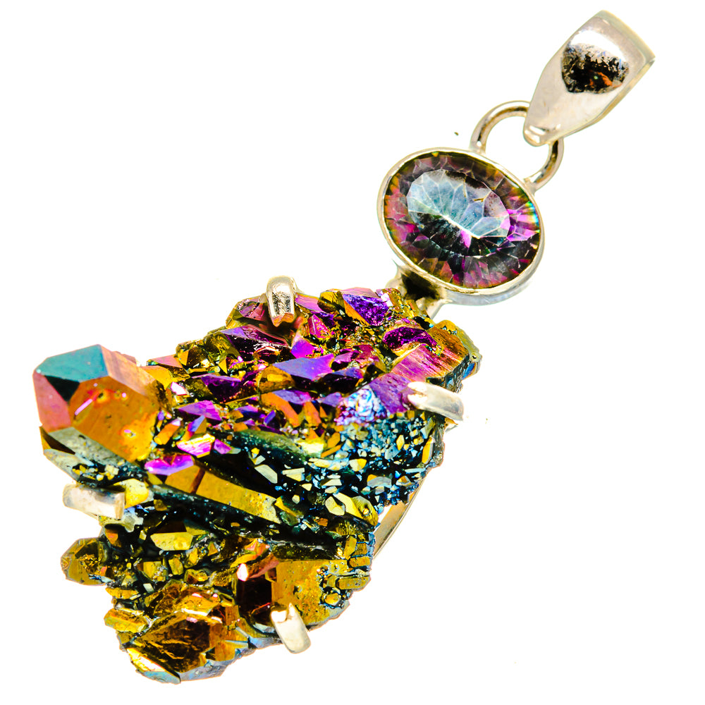 Titanium Sunshine Druzy Pendants handcrafted by Ana Silver Co - PD757878