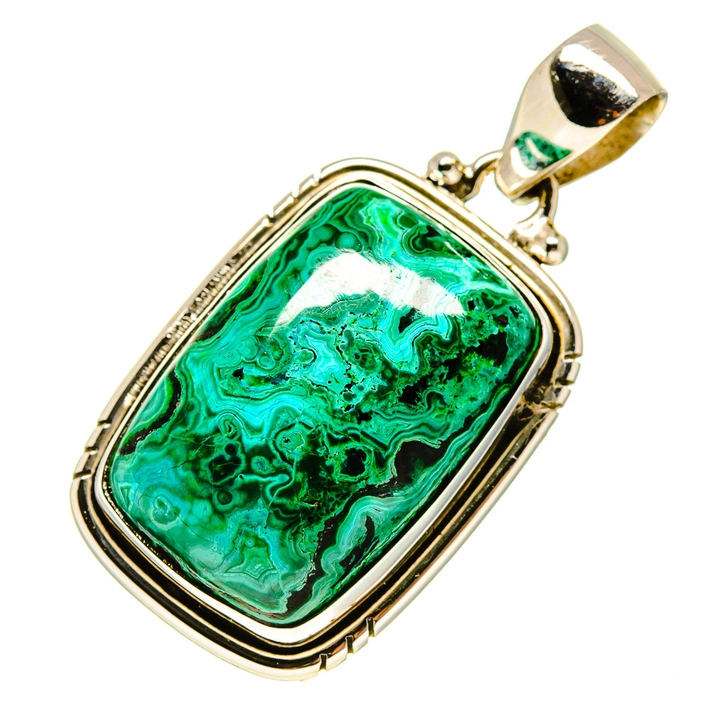 Malachite In Chrysocolla Pendants handcrafted by Ana Silver Co - PD757888