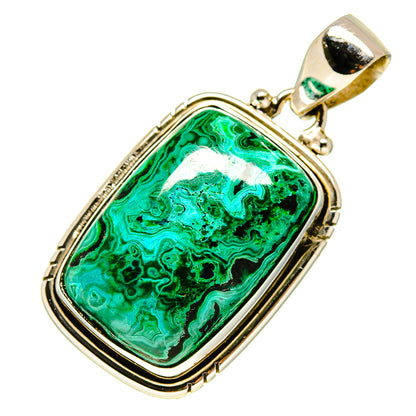 Malachite In Chrysocolla Pendants handcrafted by Ana Silver Co - PD757888
