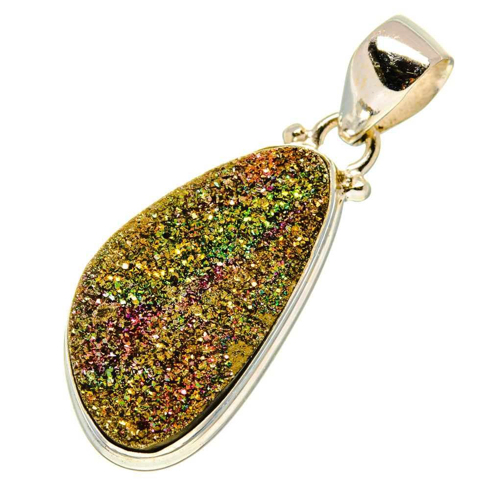 Spectro Pyrite Druzy Pendants handcrafted by Ana Silver Co - PD757890