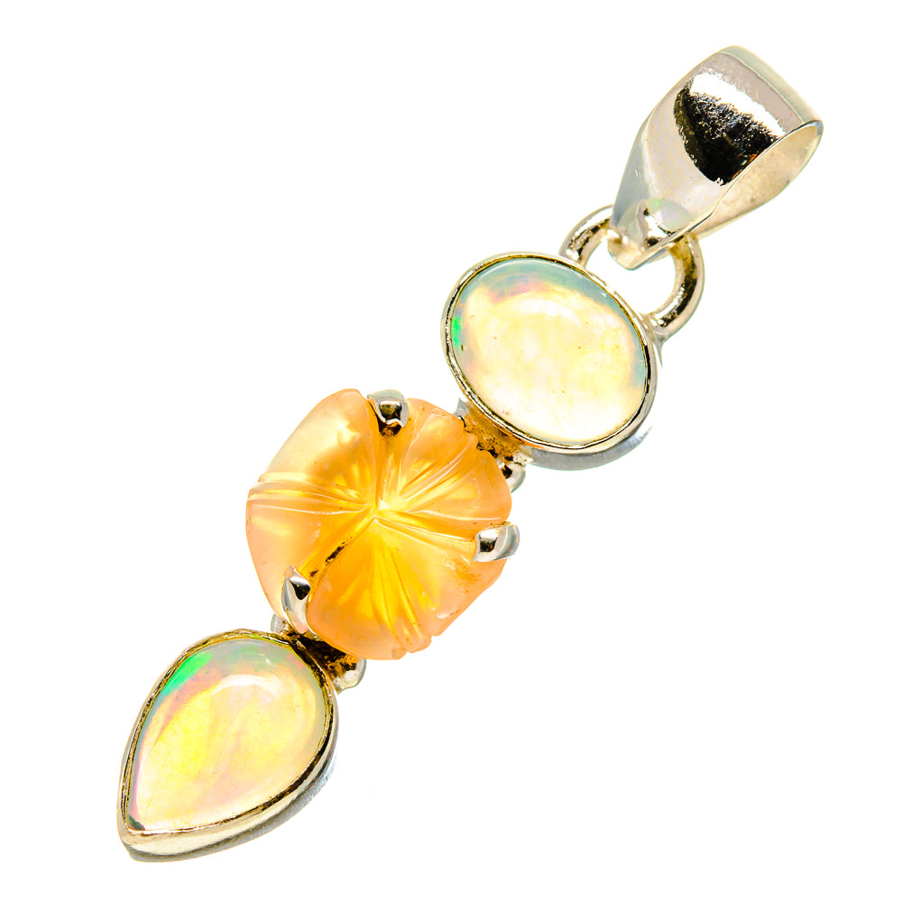 Peach Moonstone Pendants handcrafted by Ana Silver Co - PD757897