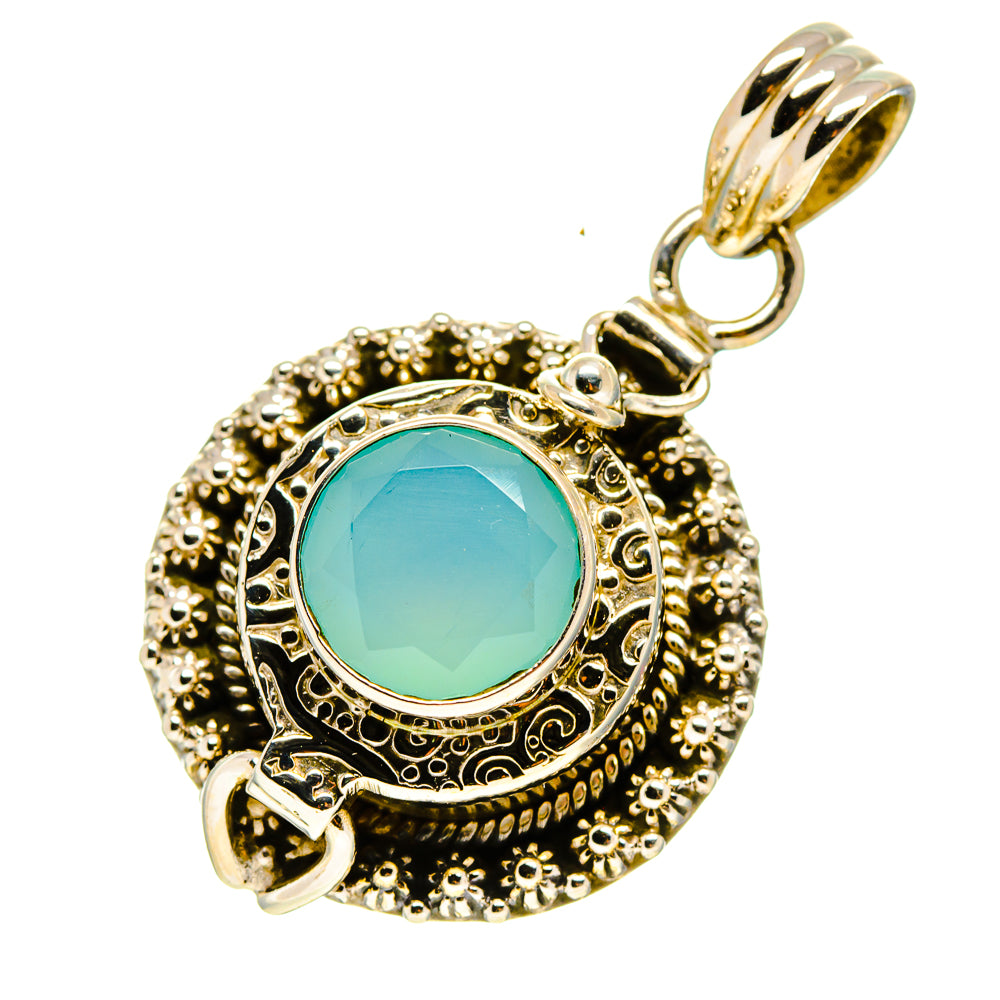 Aqua Chalcedony Pendants handcrafted by Ana Silver Co - PD757904