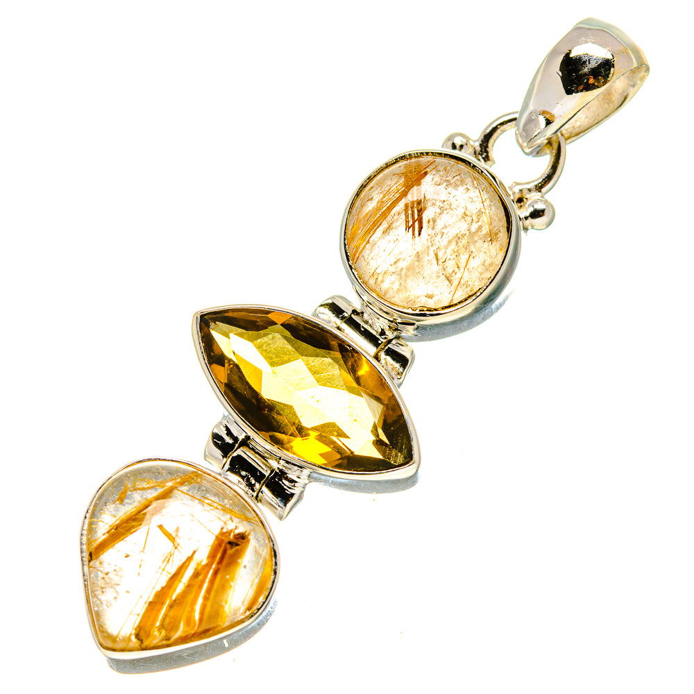 Rutilated Quartz Pendants handcrafted by Ana Silver Co - PD757924