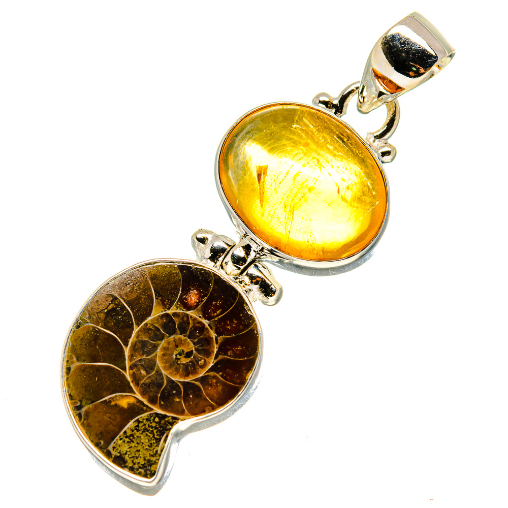 Ammonite Fossil Pendants handcrafted by Ana Silver Co - PD757926