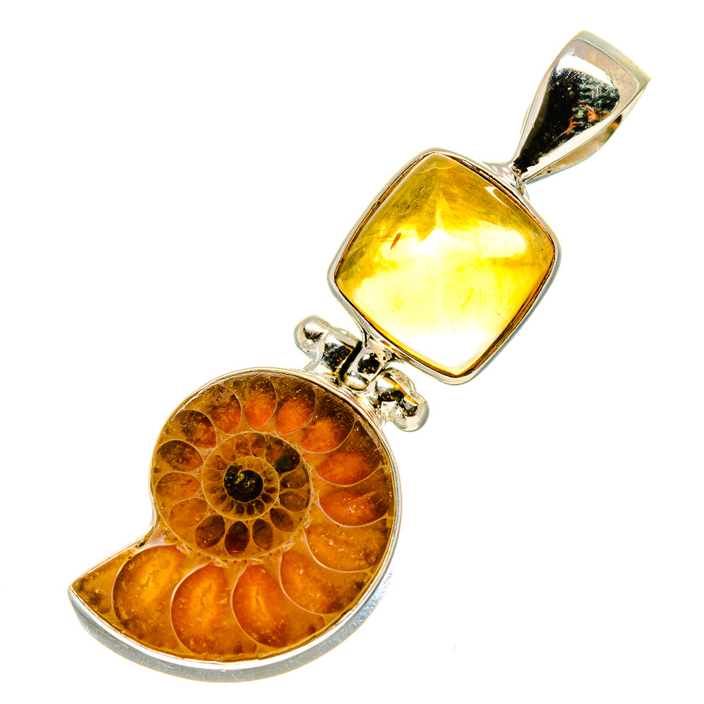Ammonite Fossil Pendants handcrafted by Ana Silver Co - PD757927