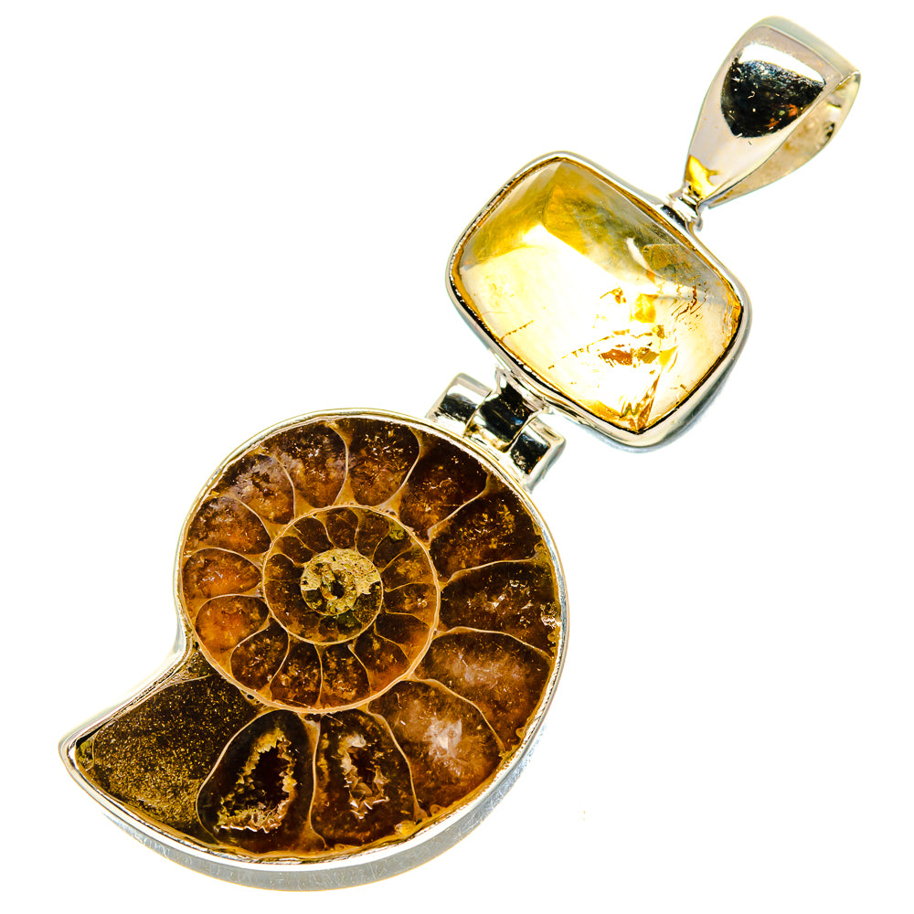 Ammonite Fossil Pendants handcrafted by Ana Silver Co - PD757928