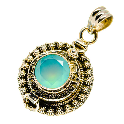 Aqua Chalcedony Pendants handcrafted by Ana Silver Co - PD757942