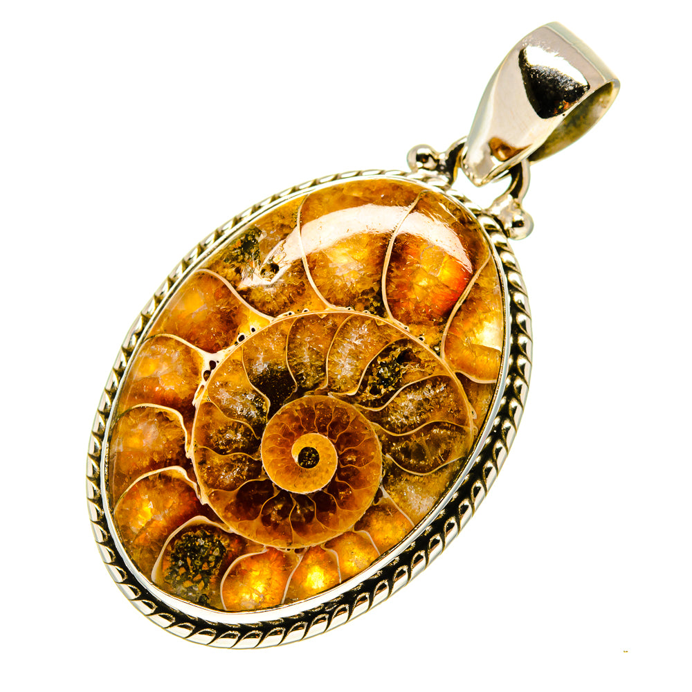 Ammonite Fossil Pendants handcrafted by Ana Silver Co - PD757958