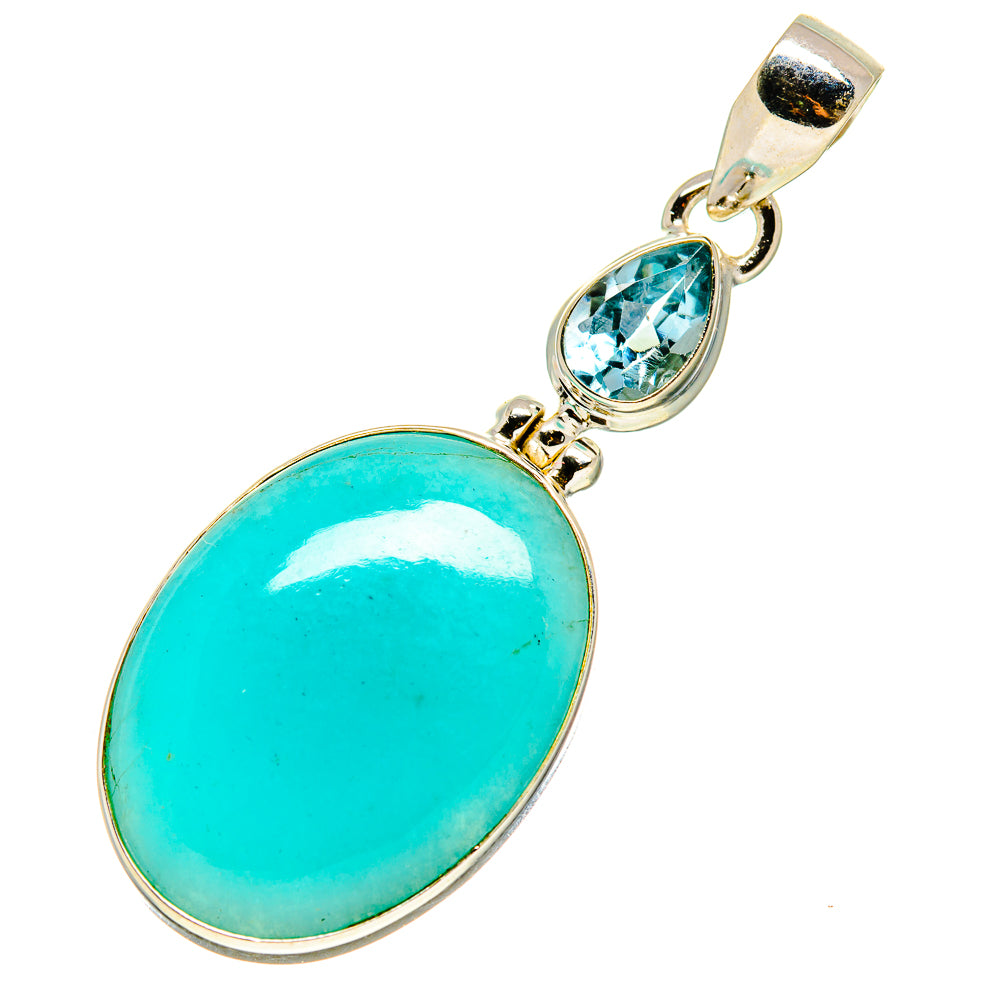 Peruvian Amazonite Pendants handcrafted by Ana Silver Co - PD757962