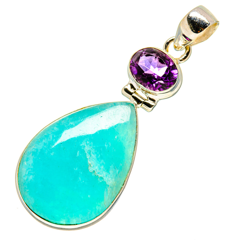 Peruvian Amazonite Pendants handcrafted by Ana Silver Co - PD757963