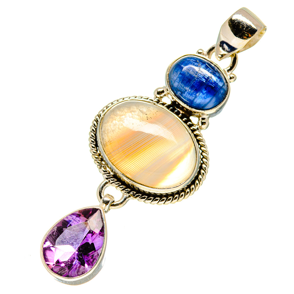 Botswana Agate Pendants handcrafted by Ana Silver Co - PD757980