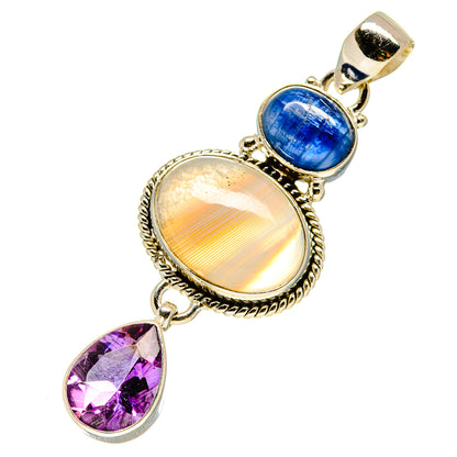 Botswana Agate Pendants handcrafted by Ana Silver Co - PD757980