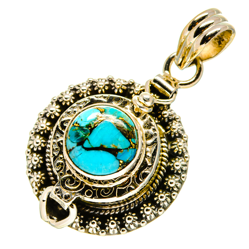 Blue Copper Composite Turquoise Pendants handcrafted by Ana Silver Co - PD757992