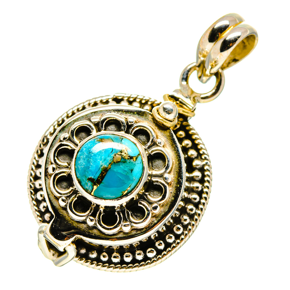 Blue Copper Composite Turquoise Pendants handcrafted by Ana Silver Co - PD758004