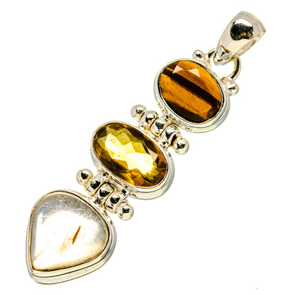 Rutilated Quartz Pendants handcrafted by Ana Silver Co - PD758013