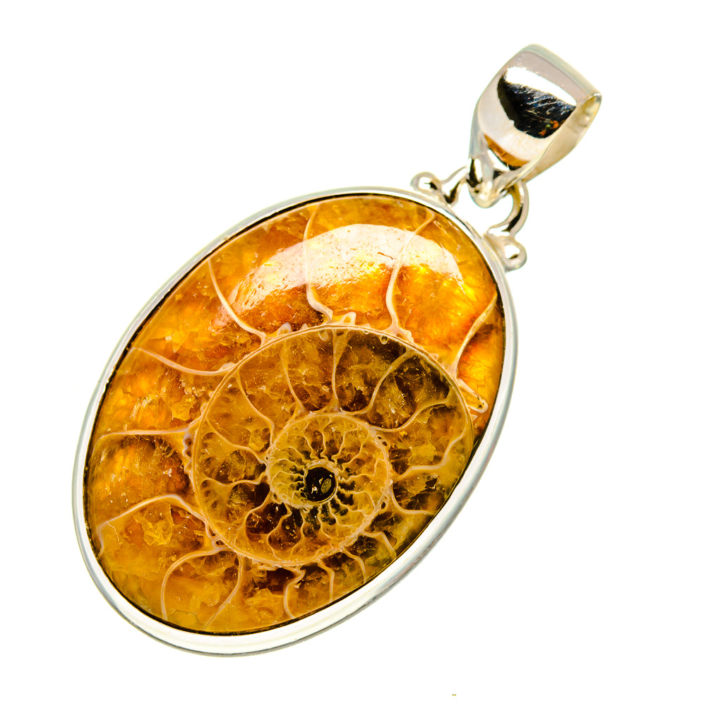 Ammonite Fossil Pendants handcrafted by Ana Silver Co - PD758033