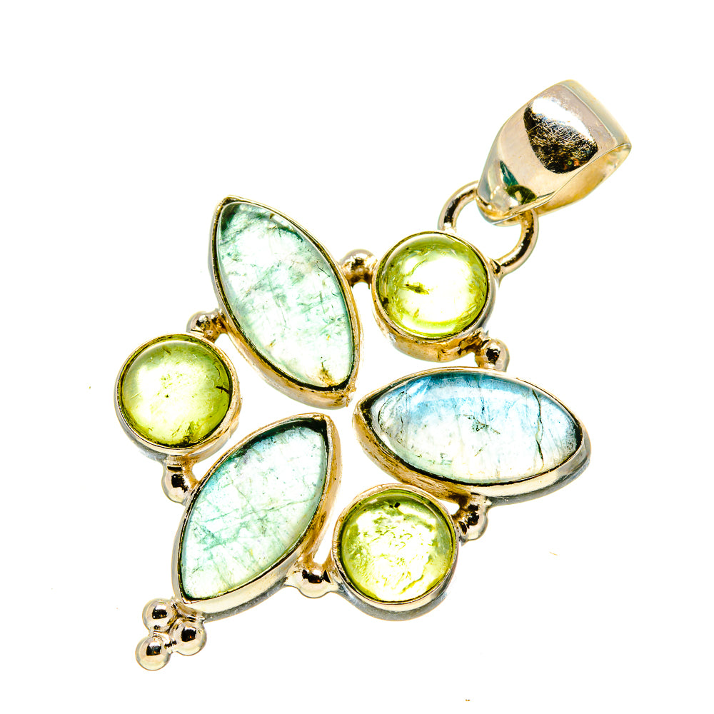 Blue Fluorite Pendants handcrafted by Ana Silver Co - PD758044