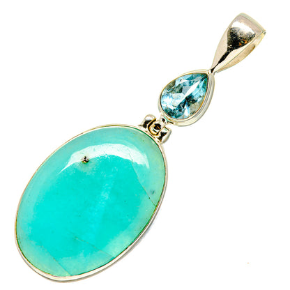 Peruvian Amazonite Pendants handcrafted by Ana Silver Co - PD758081