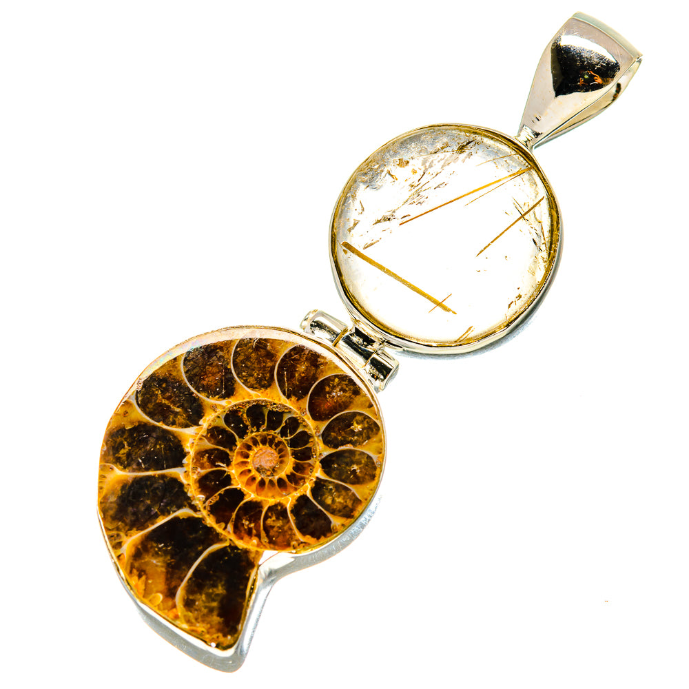 Ammonite Fossil Pendants handcrafted by Ana Silver Co - PD758084