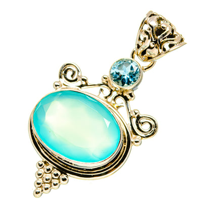 Aqua Chalcedony Pendants handcrafted by Ana Silver Co - PD758098