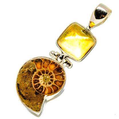 Ammonite Fossil Pendants handcrafted by Ana Silver Co - PD758106
