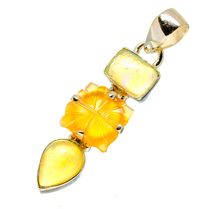 Peach Moonstone Pendants handcrafted by Ana Silver Co - PD758107