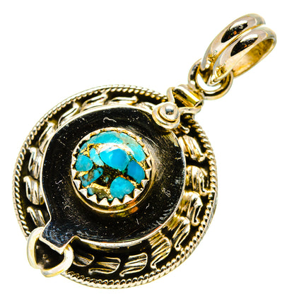 Blue Copper Composite Turquoise Pendants handcrafted by Ana Silver Co - PD758117